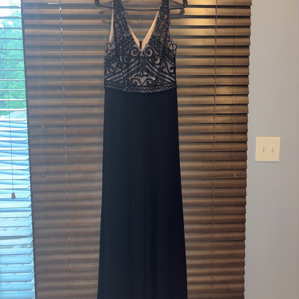 David Meister Black Embellished V-Neck Jumpsuit